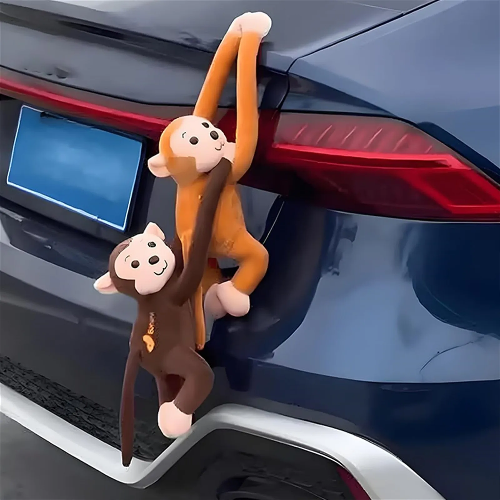 45cm Long-Armed Monkey Decor With Suctio Adorable Hanging Wind-Braving Monkey Plush Figurines Car Tail Window Interior Accessory