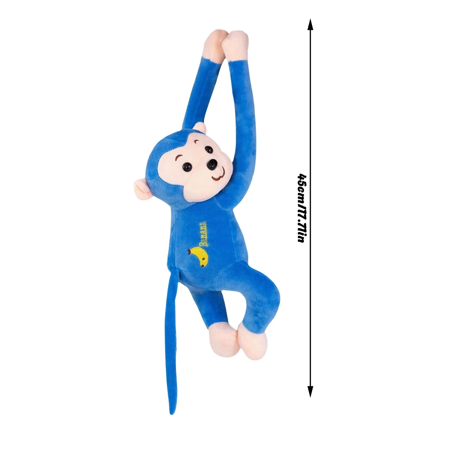 45cm Long-Armed Monkey Decor With Suctio Adorable Hanging Wind-Braving Monkey Plush Figurines Car Tail Window Interior Accessory