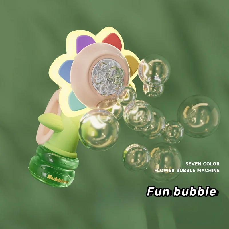 Bubble Machine Toy Electric Automatic Sunflower Shaking Head Adjustment Light Dancing One Key Bubble Maker Toy For Kids Bubble Machine Toy Electric Automatic Sunflower Shaking Head Adjustment Light Dancing One Key Bubble Maker Toy For Kids