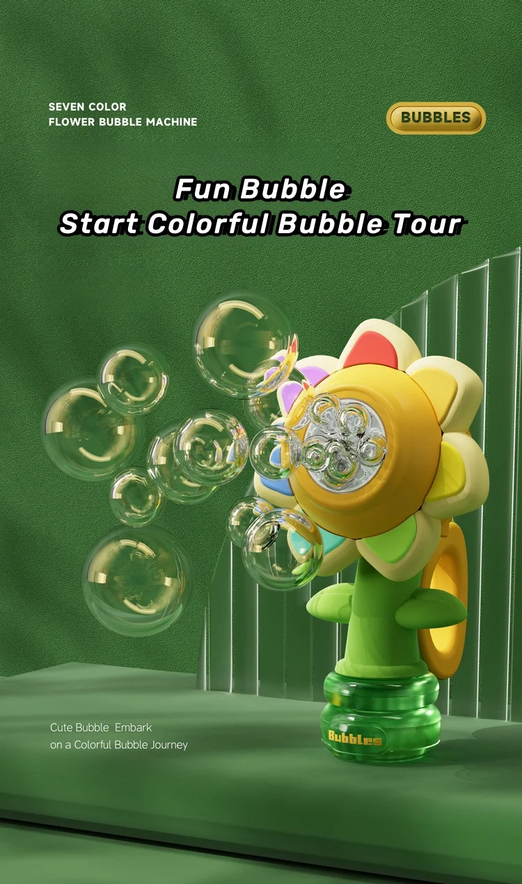 Bubble Machine Toy Electric Automatic Sunflower Shaking Head Adjustment Light Dancing One Key Bubble Maker Toy For Kids Bubble Machine Toy Electric Automatic Sunflower Shaking Head Adjustment Light Dancing One Key Bubble Maker Toy For Kids
