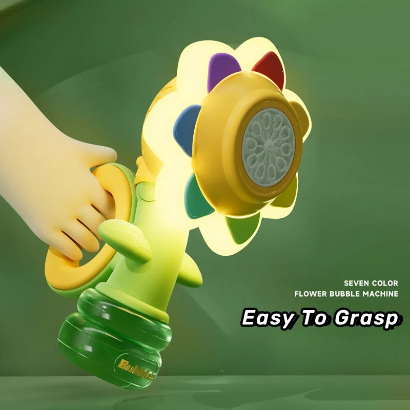 Bubble Machine Toy Electric Automatic Sunflower Shaking Head Adjustment Light Dancing One Key Bubble Maker Toy For Kids Bubble Machine Toy Electric Automatic Sunflower Shaking Head Adjustment Light Dancing One Key Bubble Maker Toy For Kids