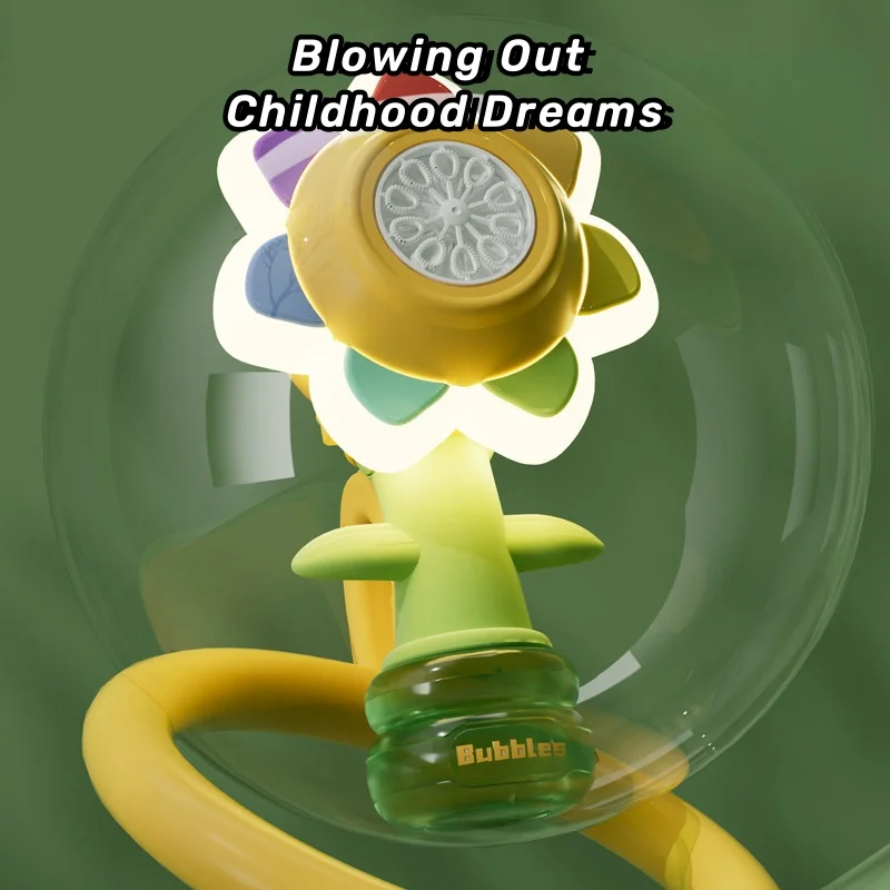Bubble Machine Toy Electric Automatic Sunflower Shaking Head Adjustment Light Dancing One Key Bubble Maker Toy For Kids Bubble Machine Toy Electric Automatic Sunflower Shaking Head Adjustment Light Dancing One Key Bubble Maker Toy For Kids