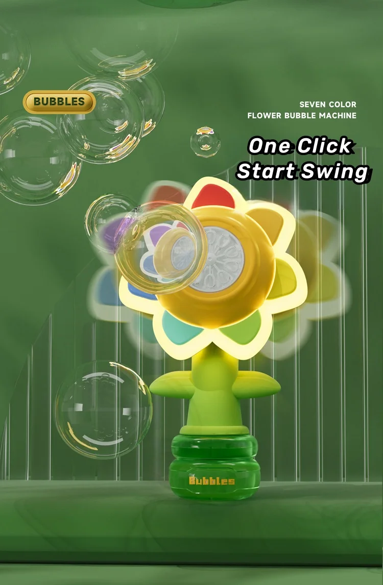 Bubble Machine Toy Electric Automatic Sunflower Shaking Head Adjustment Light Dancing One Key Bubble Maker Toy For Kids Bubble Machine Toy Electric Automatic Sunflower Shaking Head Adjustment Light Dancing One Key Bubble Maker Toy For Kids
