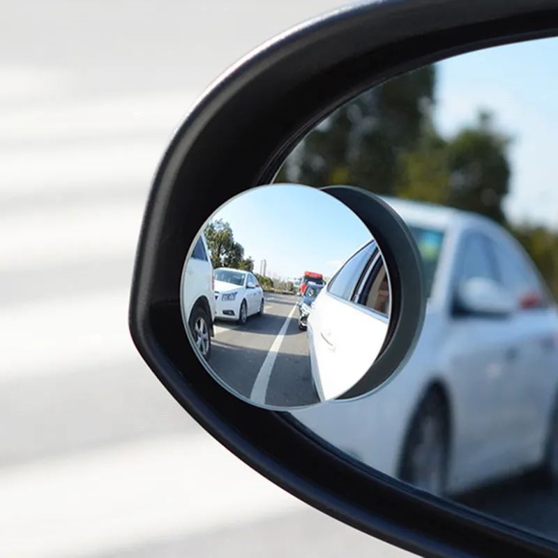 360° Rotation Car Blind Spot Mirror Wide Angle Adjustable Small Round Convex Mirror Car Reversing Auxiliary Rearview Mirror