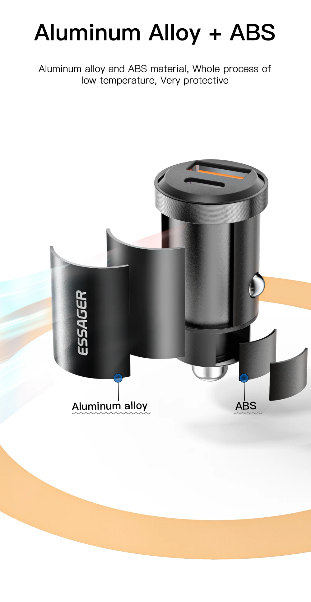 Essager 30W 5A QC PD 3.0 SCP USB Car Charger Quick Charge4.0 USB Type C Car Fast Charging For iPhone 12 13 Huawei Samsung Xiaomi