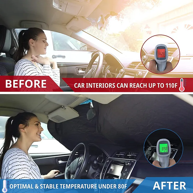 Car Windshield Sun Shade with Storage Pouch | Durable Material Car Sun Visor ,Sun Heat Protection | Car Interior Accessories Car Windshield Sun Shade with Storage Pouch | Durable Material Car Sun Visor ,Sun Heat Protection | Car Interior Accessories