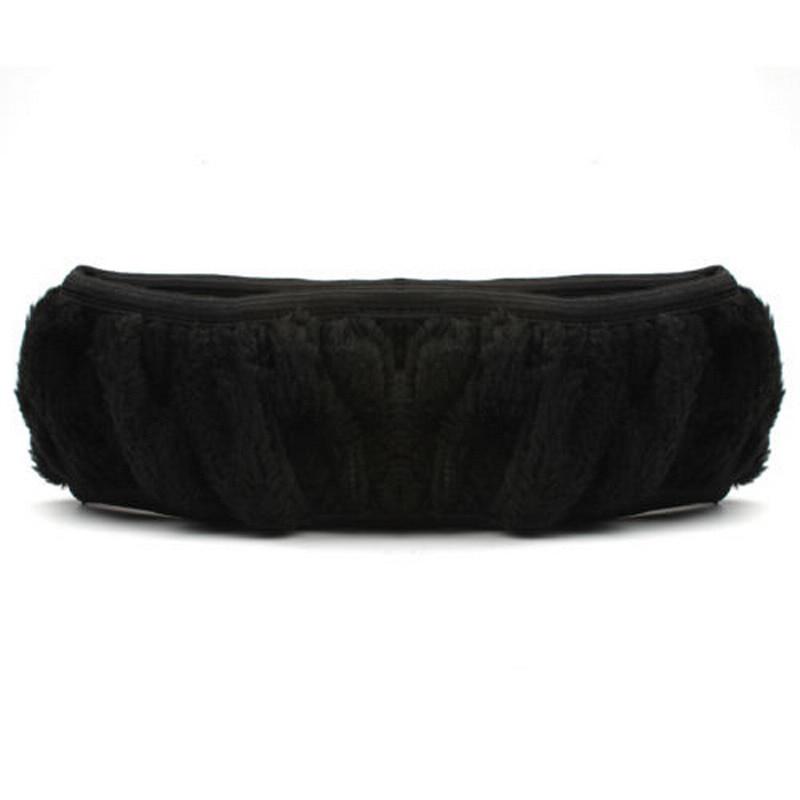 New Winter Black Charm Warm Long Wool Plush Car Steering Wheel Covers Woolen Universal Interior